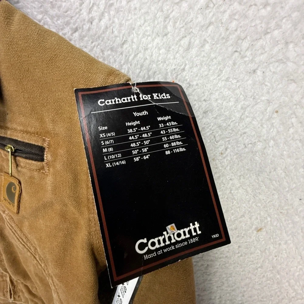 Carhartt Detroit Jacket Fleece Lined Youth‎ XS (4/5) YYJ97 BRN Brown NWT NOS